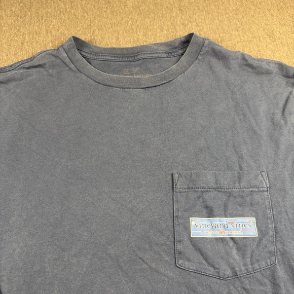 Vineyard Vines Other - Vineyard Vines Mens Small Long Sleeve Pocket T-Shirt Blue Marthas Vineyard Logo
